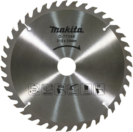 Makita 216 x 30 mm 40-tands afkortzaagblad hout - d-77344