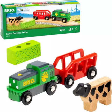 Brio world boerderijtrein op batterijen - speeltrein voor kinderen vanaf 3 jaar - 36018 - uitbreiding voor world