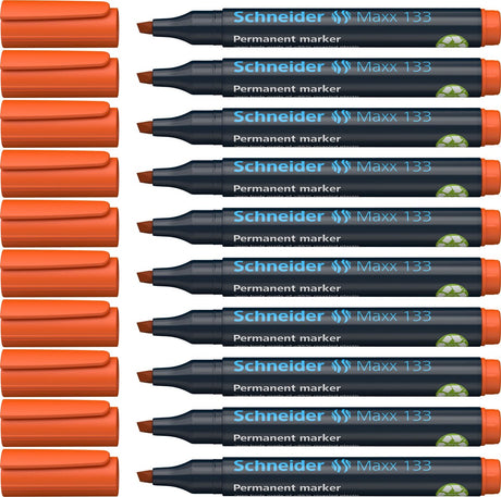 Schneider schrijfwaren schneider permanent marker - maxx 133 - beitelpunt - oranje - 10 stuks - s-113306-10