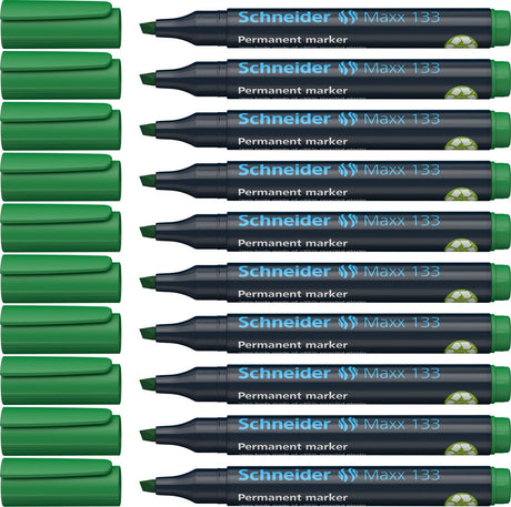 Schneider schrijfwaren schneider permanent marker - maxx 133 - beitelpunt - groen - 10 stuks - s-113304-10