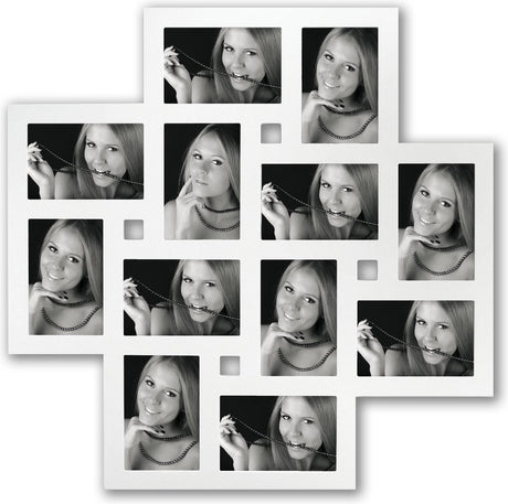 Zep - multi fotolijst milano wit voor 12 foto's 10x15 afmeting 59,5x60 - mf104