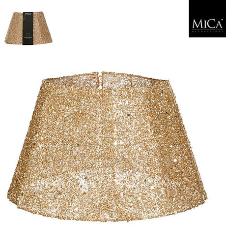 Mica decorations treeskirt opvouwbaar goud - h30xd50cm