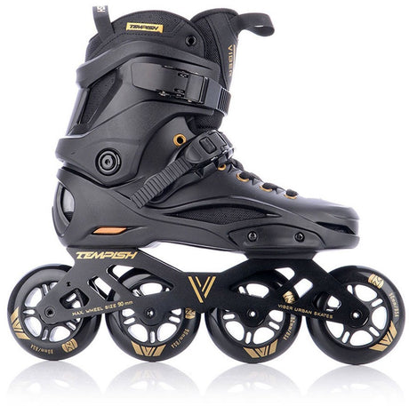 Tempish viber l.e. 90 skeelers volwassenen - 4x90mm wielen - fitness speed inline skates - zwart goud - maat 43