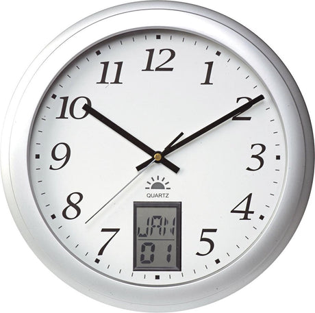 Unilux attraction instinct - klok - rond - aluminium - ø31 cm - zilver