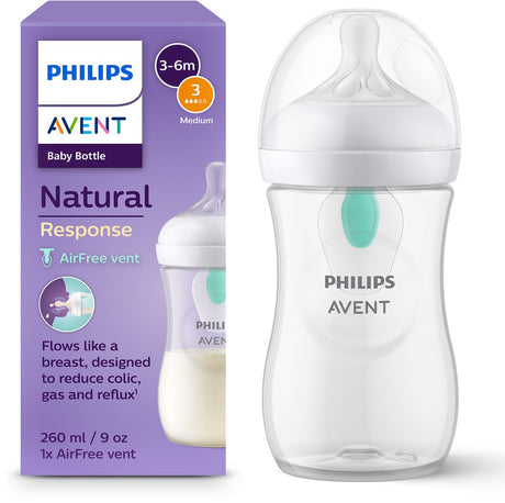 Philips avent natural response babyfles 260ml – flow 3 - anti-koliek- 1 fles - scy673 01