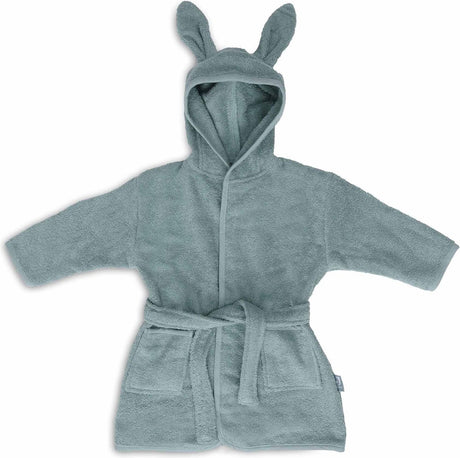 Jollein - baby badjas badstof 1-2 jaar - badjas kinderen met capuchon - sea green