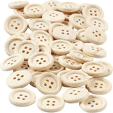 Creativ company houten knopen 4 gaten 15mm - 50st.