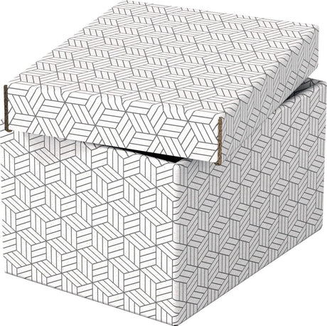 Esselte home kleine opberg- en geschenkdoos met deksel, set van 3 stuks - geschenkverpakking - 100% gerecycled karton en 100% recyclebaar - wit