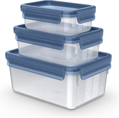 Tefal masterseal - vershoudbakjes - 3-delig - 0.55l 1l 2.2l - robuust - 100% lekvrij