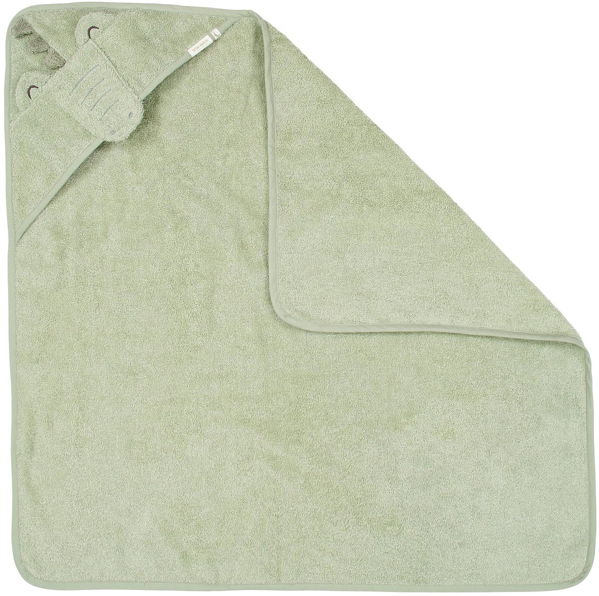 Little dutch badcape krokodil - 100 x 100 cm - groen
