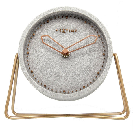 Nextime cross table – tafelklok – 17.5 × 15.5 × 5 cm – polyresin – grijs