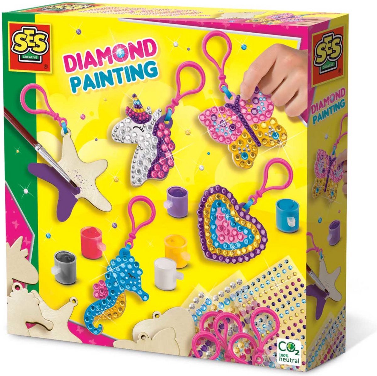 Ses creative ses diamond painting - houten sleutelhangers