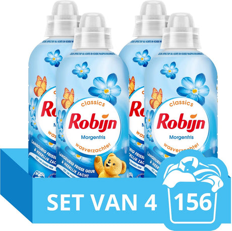 Robijn wasverzachter - morgenfris - 4 stuks - 156 wasbeurten - voordeelverpakking