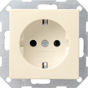 Gira systeem 55 wandcontactdoos met randaarde 1v crème wit 446601