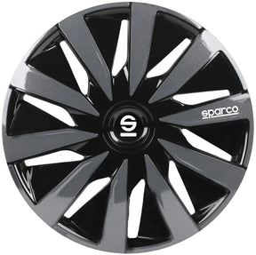wieldoppen Lazio 16 inch ABS zwart grijs set van 4