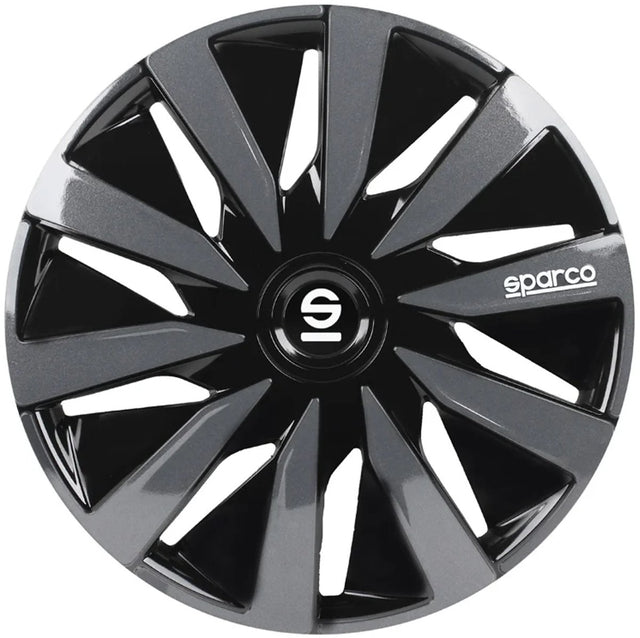 wieldoppen Lazio 16 inch ABS zwart grijs set van 4