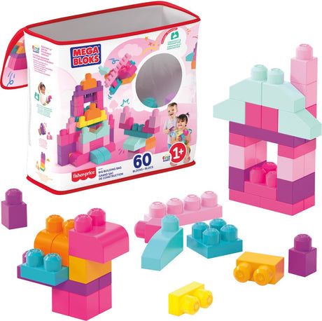 Mega bloks big buildng bag 60pc pink