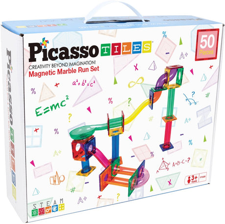 Picasso tiles tactic - constructiespeelgoed - magnetic tiles - magnetische tegels - marble run - stem speelgoed - magnetische knikkerbaan - 50-delig - vanaf 3 jaar