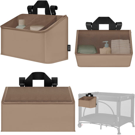 Lionelo sidepocket medium – bedside pocket wiegorganizer 43×15×23 cm – 3 ritsvakken handvat – voor reisbed, co-sleeper box – verstevigd, multifunctioneel afneembaar