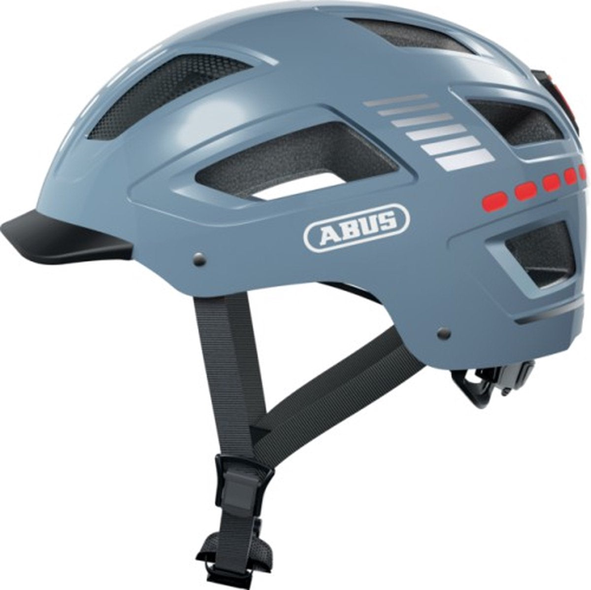 Abus fietshelm hyban 2.0 led signal glacier xl - 58-63 cm - blauw - geschikt voor gebruik op elektrische fietsen - stadsfietsen - 510 g