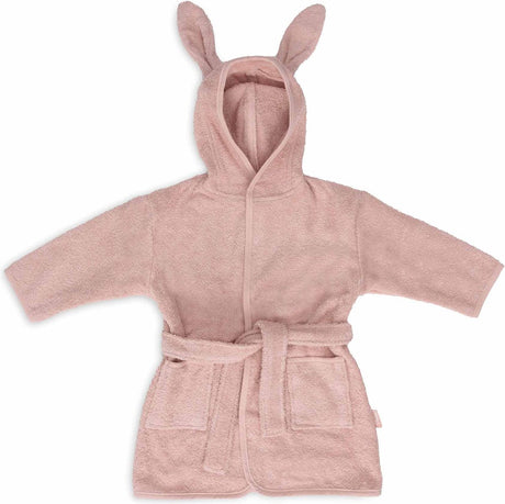 Jollein - baby badjas badstof 3-4 jaar - badjas kinderen met capuchon - wild rose