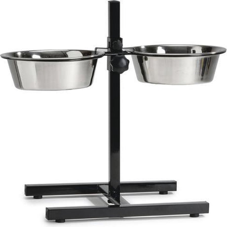 Beeztees standaard - dinerset hond - zwart - 20 cm
