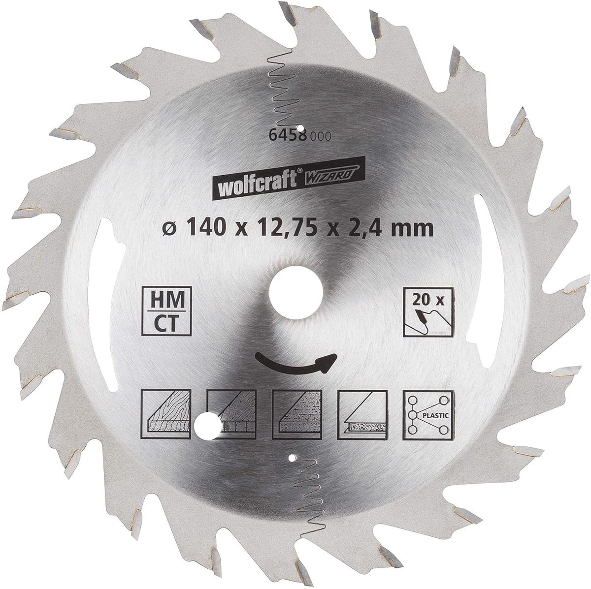 Wolfcraft - cirkelzaagblad 140x12,75mm - 20 tanden - zaagblad voor cirkelzaag - serie zilver - 6458000