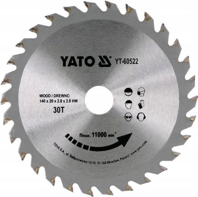 Yato cirkelzaagblad ø190 mm - 30 t - binnendiameter 16 mm