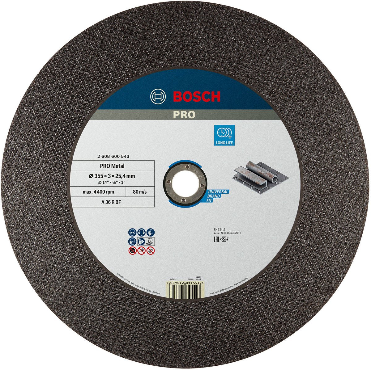Bosch - doorslijpschijf recht expert for metal a 36 r bf, 350 mm, 25,40 mm, 2,8 mm