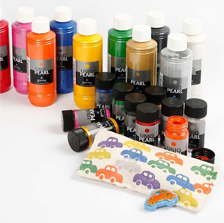 Creativ company textile color, parelmoer, diverse kleuren, 50 ml, 10 fles