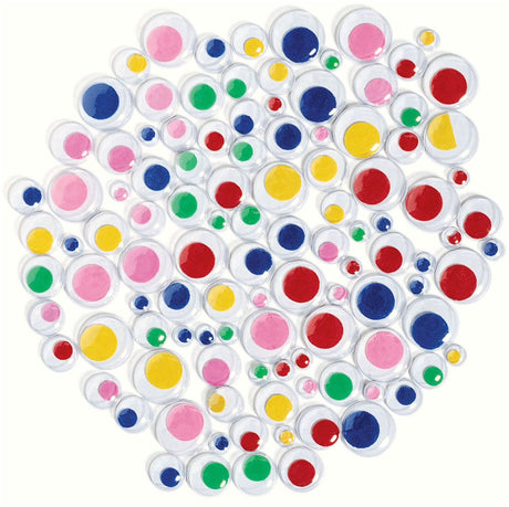 Colorations wiebeloogjes knutselmateriaal zelfklevend 100 stuks gekleurd.
