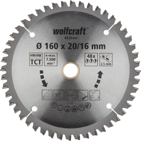 Wolfcraft - cirkelzaagblad 160 x 20 - zaagblad - serie lila nieuw - 6620000