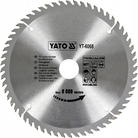 Yato cirkelzaagblad ø210 mm - 60t - binnendiameter 30 mm