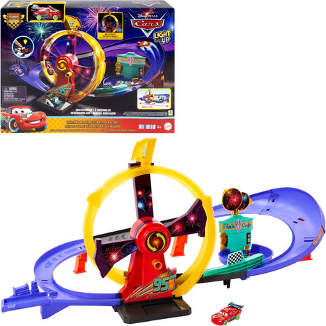 Mattel disney en pixar cars speelgoedbaanset met bliksem mcqueen - racebaan