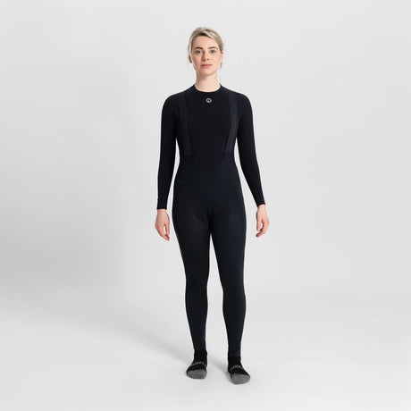 Rogelli essential dames lange fietsbroek - zeem - bretels - zwart
