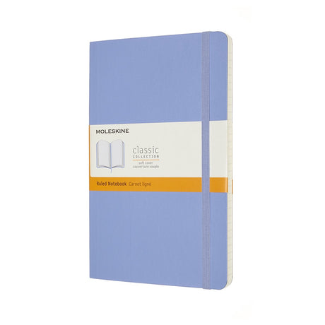 Moleskine classic notitieboek - large - softcover - gelinieerd - hortensia blauw
