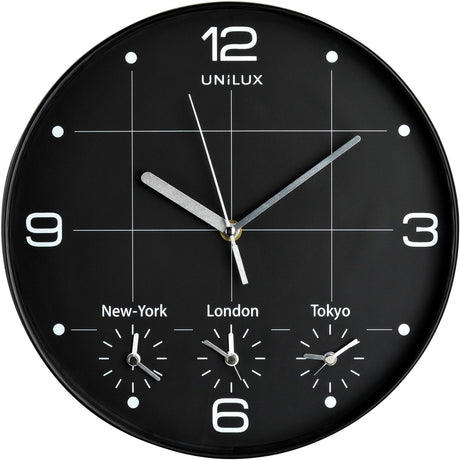Unilux on time klok - metallic grijs wit