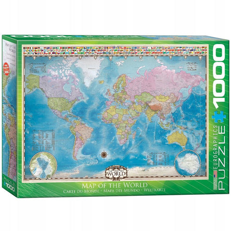 Eurographics - kaart van de wereld [map of the world] - 1000 stukjes 68×48cm (b×h) - legpuzzel