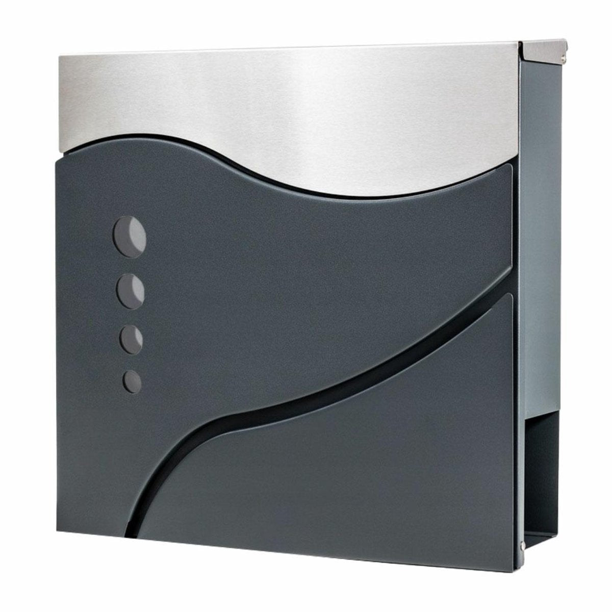 Awtools 53 - brievenbus - modern design - antraciet zilver - inclusief gazet houder