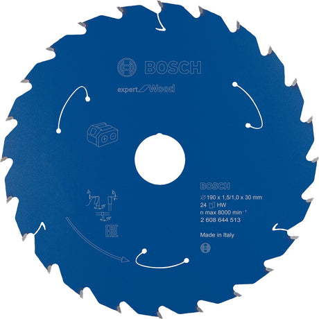 Bosch cirkelzaagblad expert for wood voor accu-handcirkelzagen 190 x 1,5 x 30 mm 24 - 2608644513