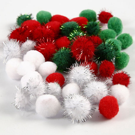 Creativ company pompoms kerst, 48st.