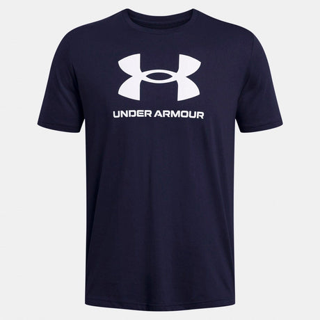 Under armour ua sportstyle logo update ss-blu heren sportshirt - academy - wit