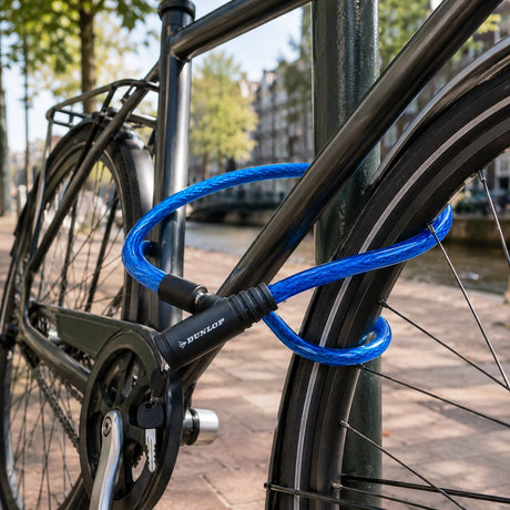 Dunlop kabelslot ø12 mm x 65 cm - fietsslot met plastic ommantel - kabelslot voor fiets en scooter - inclusief 2 sleutels - 1 willekeurige kleur
