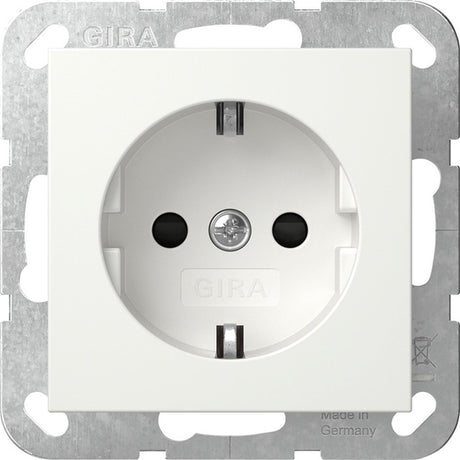 Gira systeem 55 wandcontactdoos met randaarde kinderveilig 1v zuiver wit mat 475527