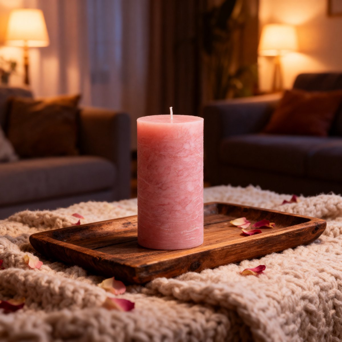 Arti casa rustieke stompkaars - ø7 x h13 cm - roze - lange brandtijd van 46 uur - decoratieve kaars voor een sfeervol interieur - ongeparfumeerd - gemaakt van kwalitatieve wax