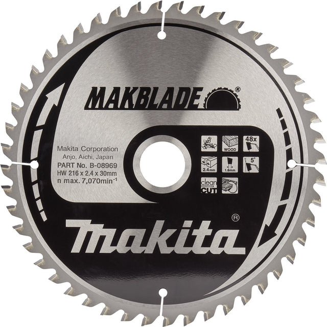 Makita b-08969 afkortzaagblad hout | makblade | 216 x 30 mm | 48-tands