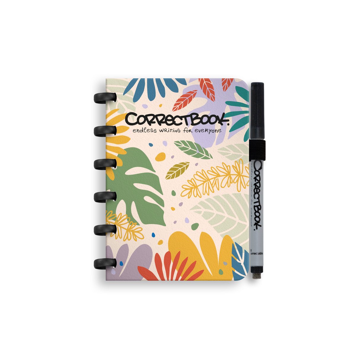 Correctbook a6 uitwisbaar notitieboek – herbruikbaar schrift – botanical beauty – blanco – inclusief pen wisdoekje – aanvulbaar met extra pagina’s