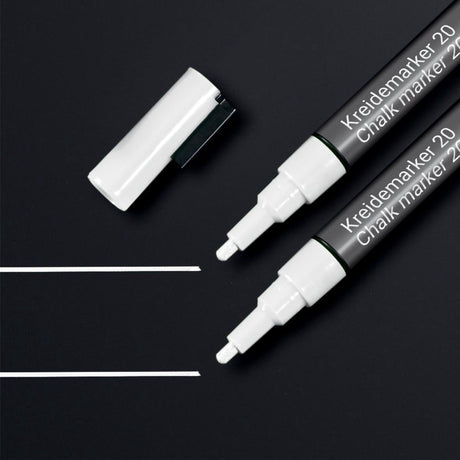 Sigel krijtstift wit ronde punt 1 2 mm 2 stuks