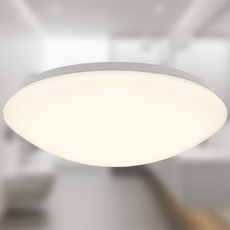 B.k.licht briloner elara - led badkamer plafondlamp - badkamerverlichting - 12w - 1.200lm - ip44 - warm wit licht - ø30 cm - wit