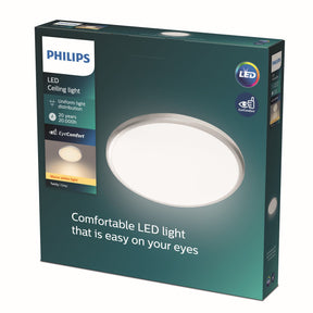Philips led philips twirly plafonnière - grijs - groot - warmwit licht - 17 w